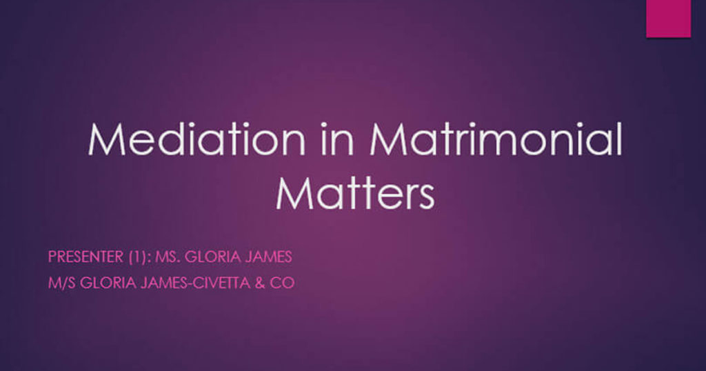 mediation in matrimonial matters